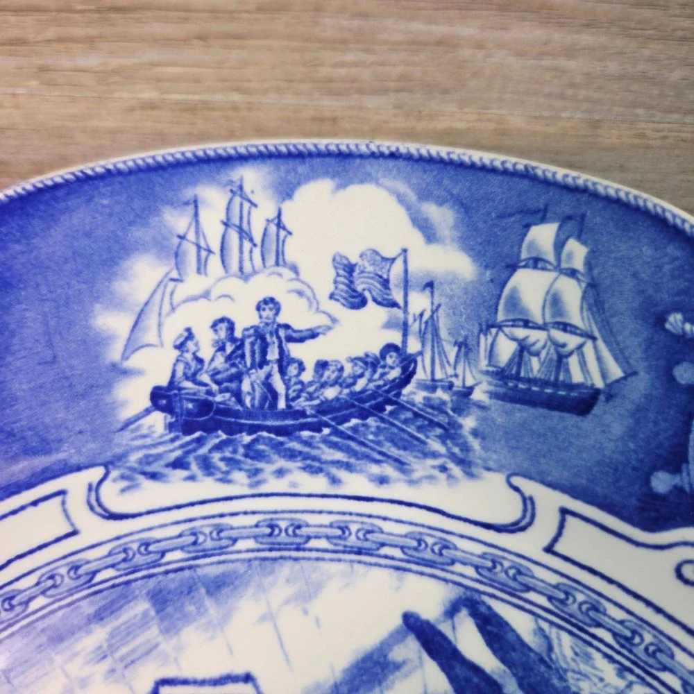 Wedgwood‎ US Naval Academy Hop 1869 Plate Blue White Transferware 10